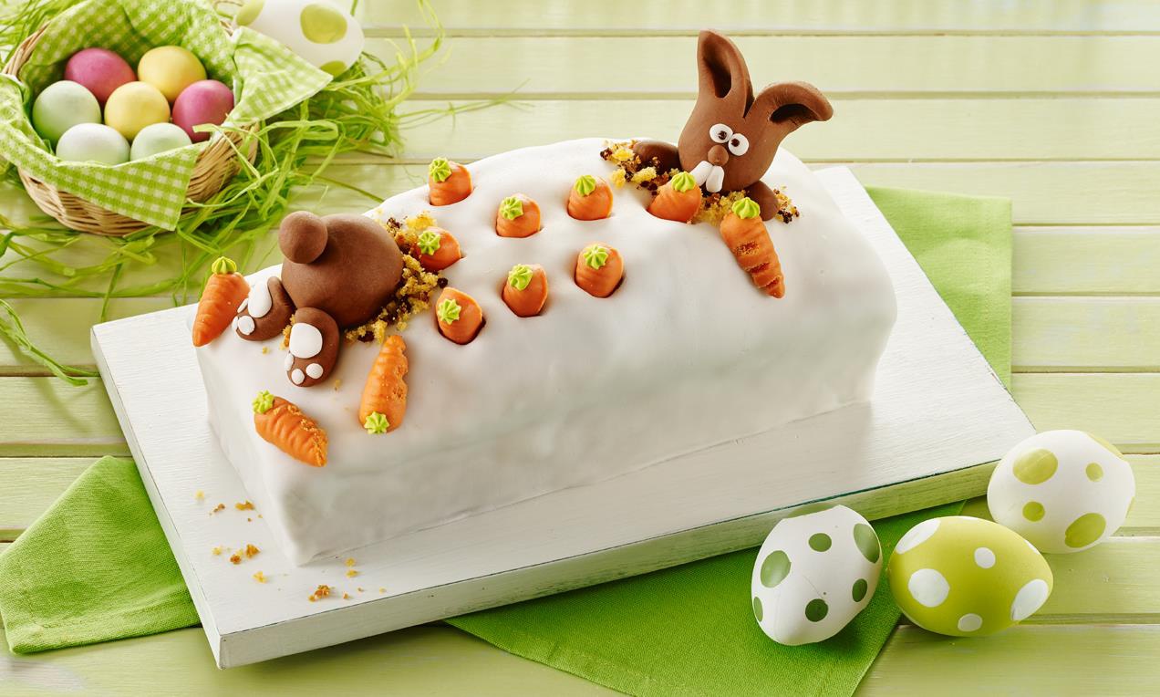 Nyuszitorta fondant díszítéssel