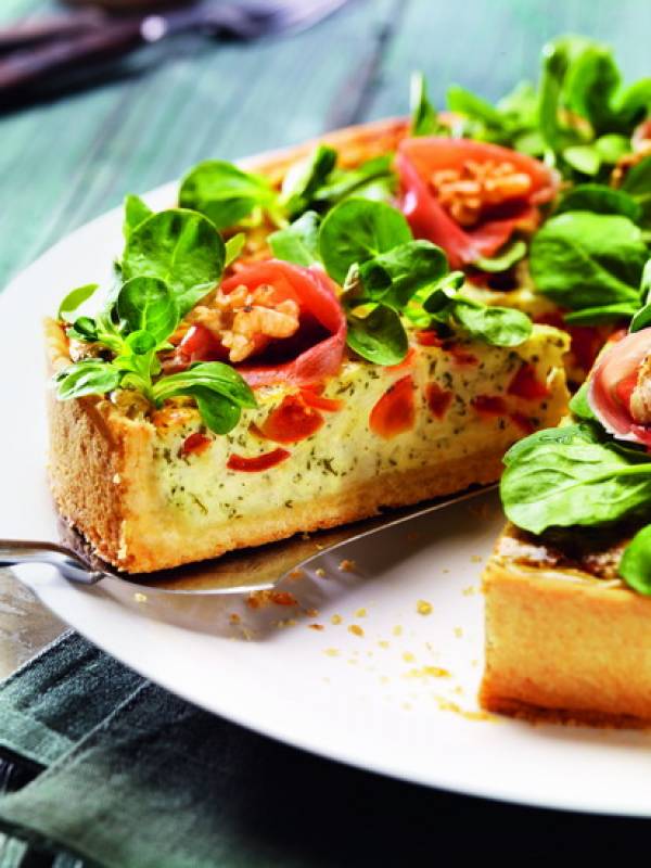 Kecskesajtos lepény (quiche)