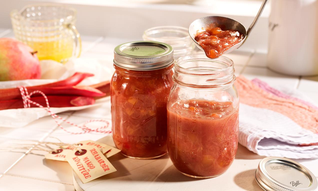 Rebarbarás-mangó dzsem