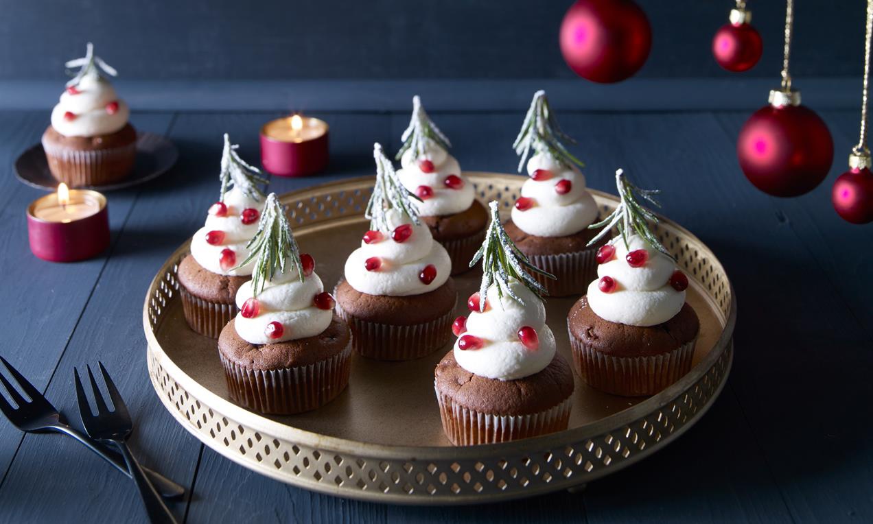 Gránátalmás cupcake rozmaringfával