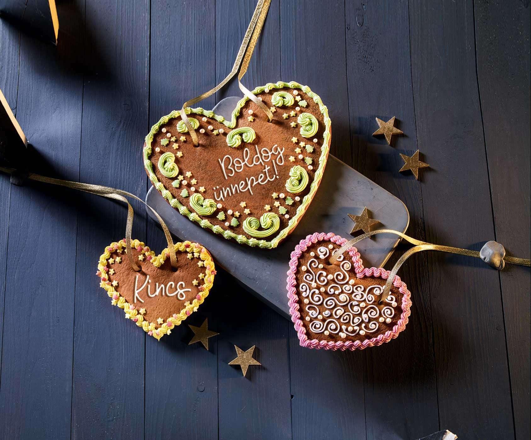 Nagy mézeskalács szívek