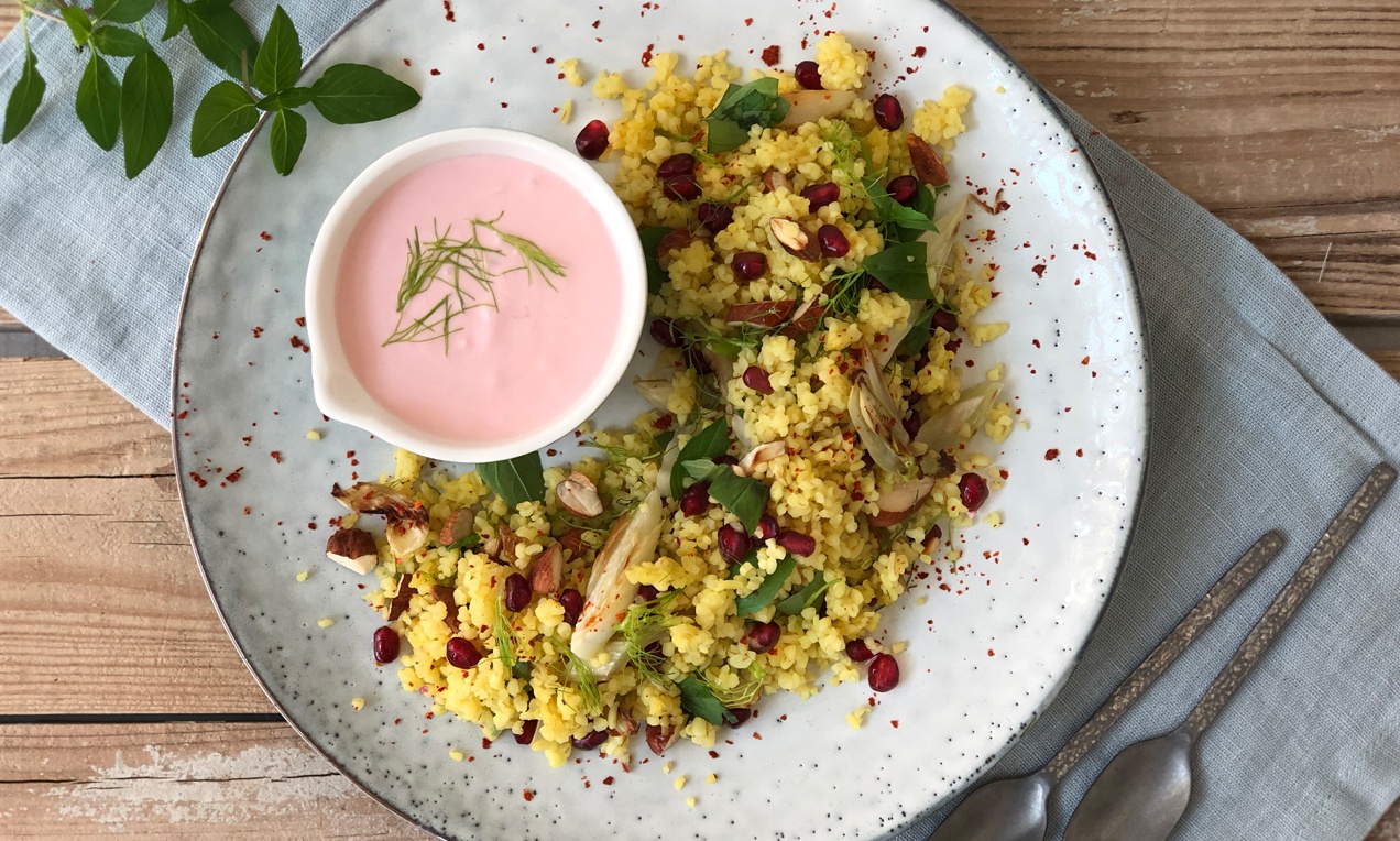 Gránátalmás bulgursaláta