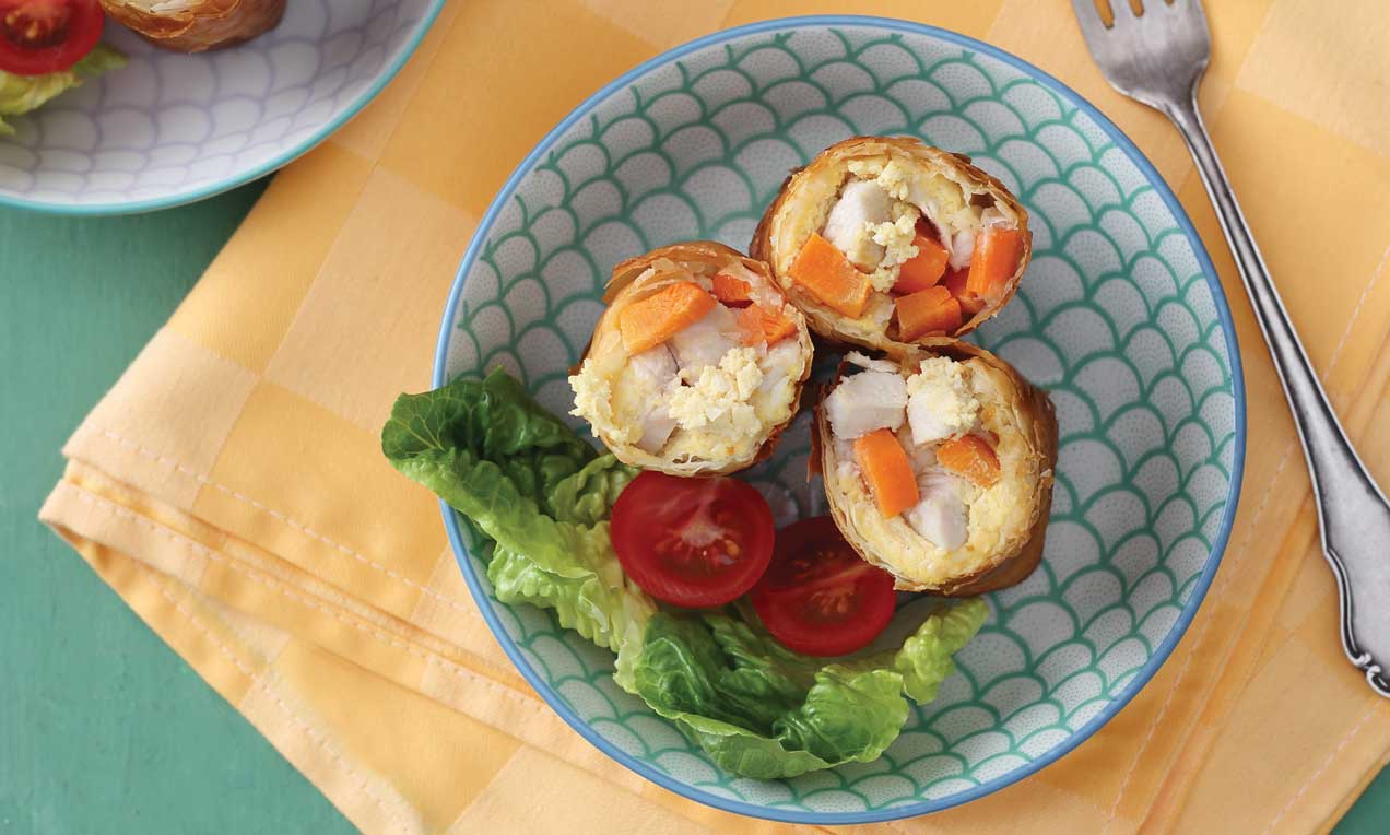 Olajban sült rétes csirkés töltelékkel