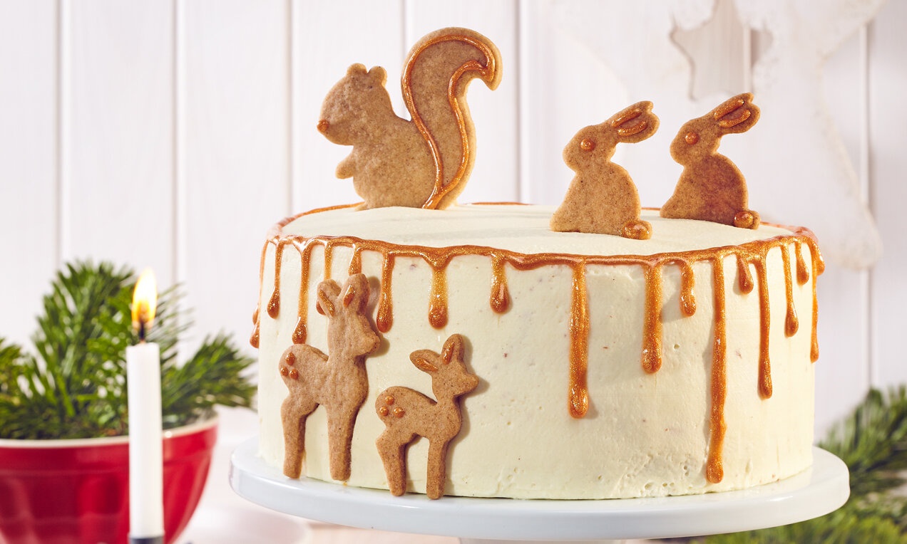 Mézeskalács-figurás torta