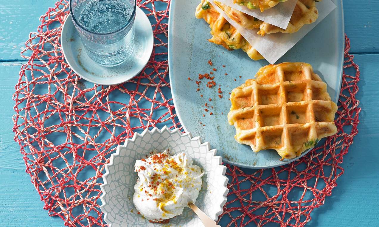 Pikáns édesburgonya-gofrik