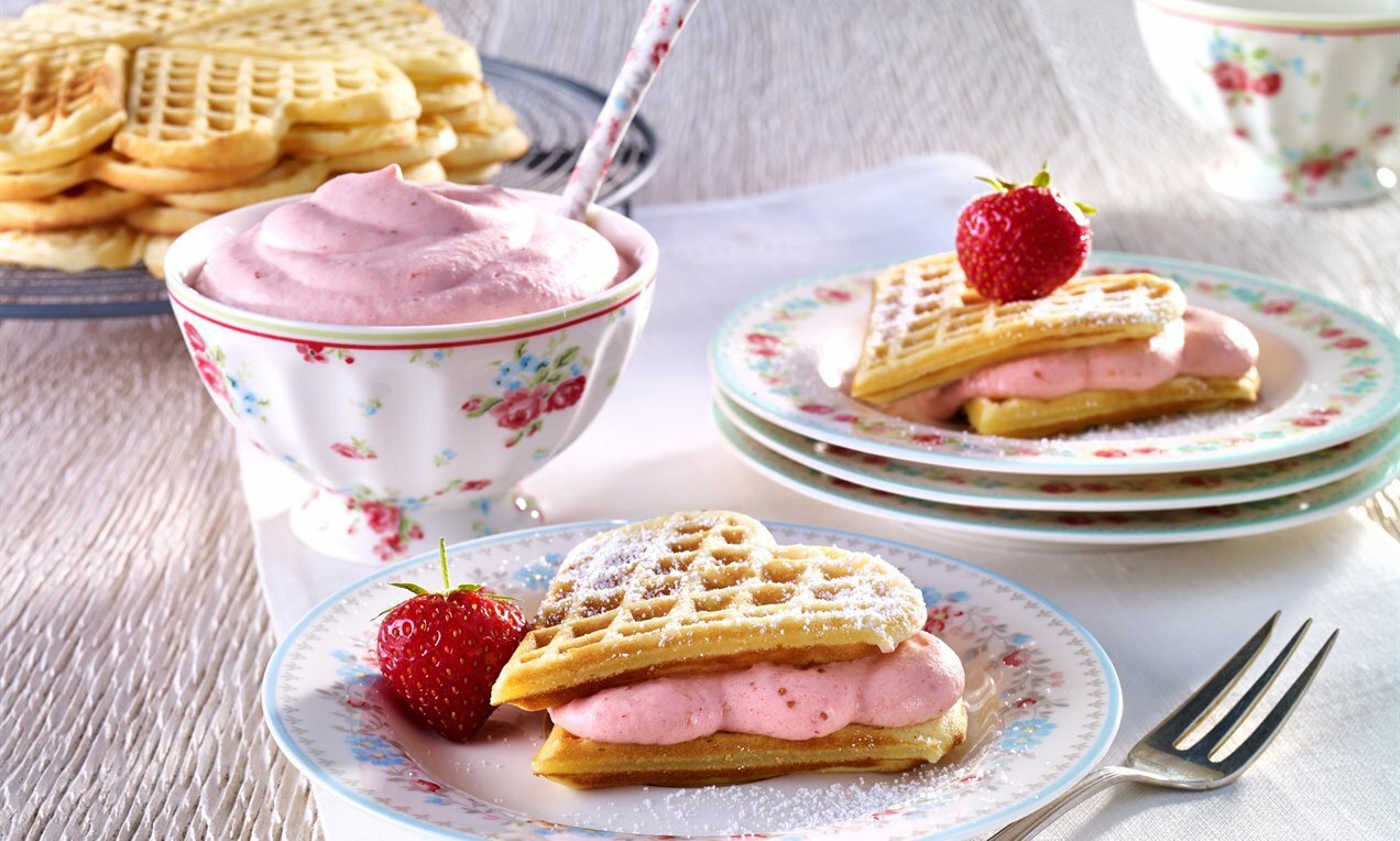 Gofri epres tejszínhabbal