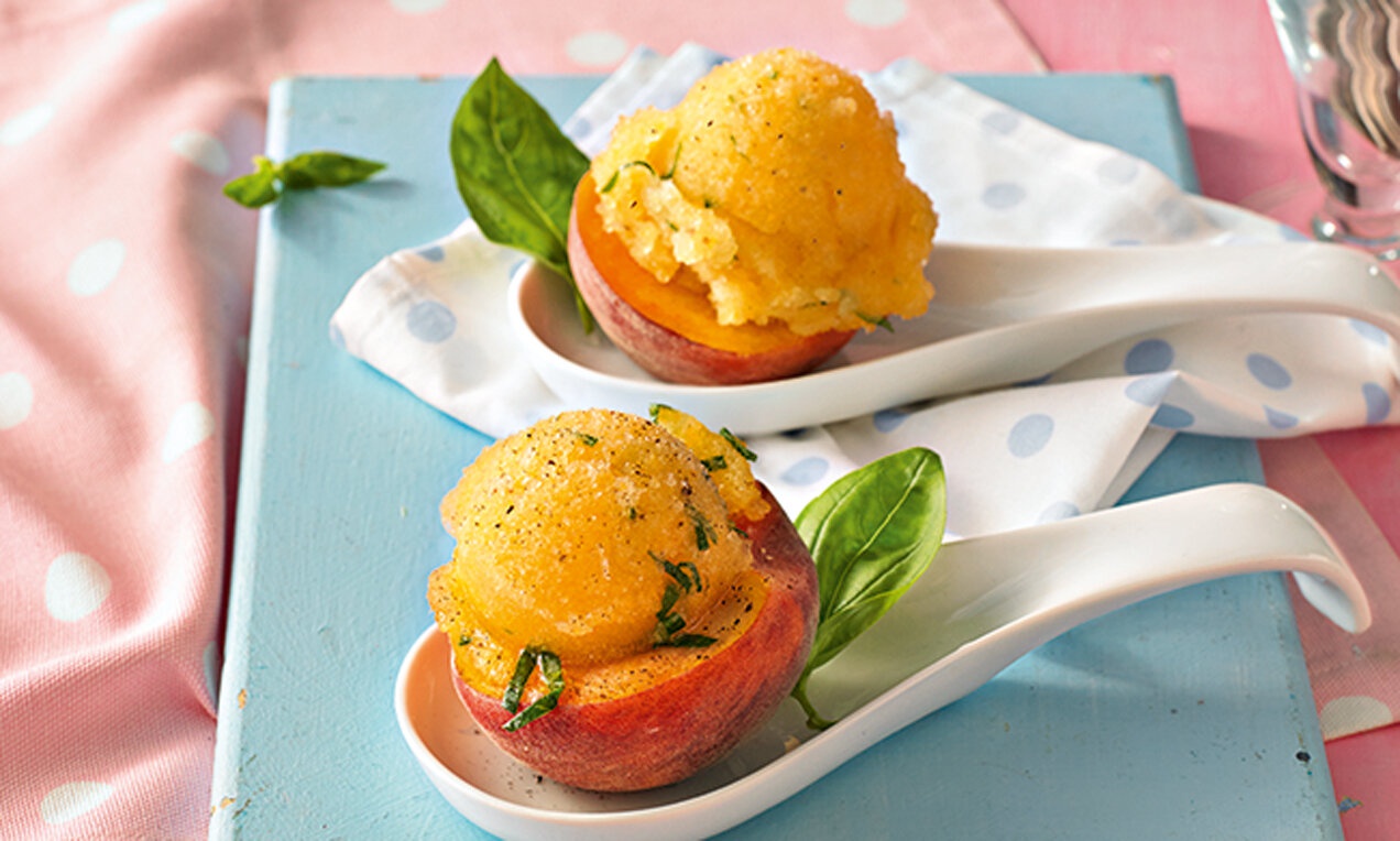 Őszibarack-lime sorbet