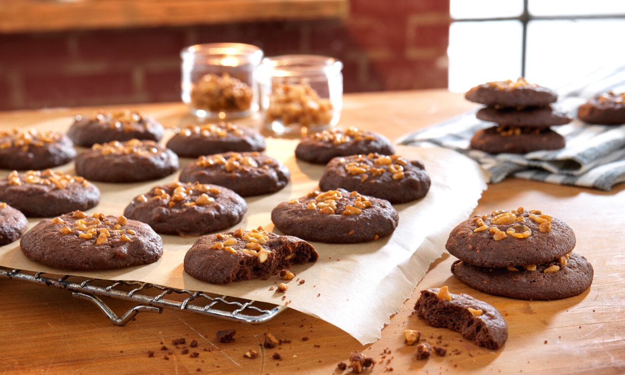 Karamellás-mogyorós keksz