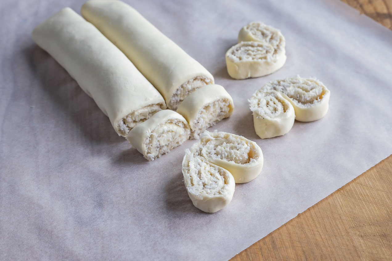 Kókuszos pálmalevelek