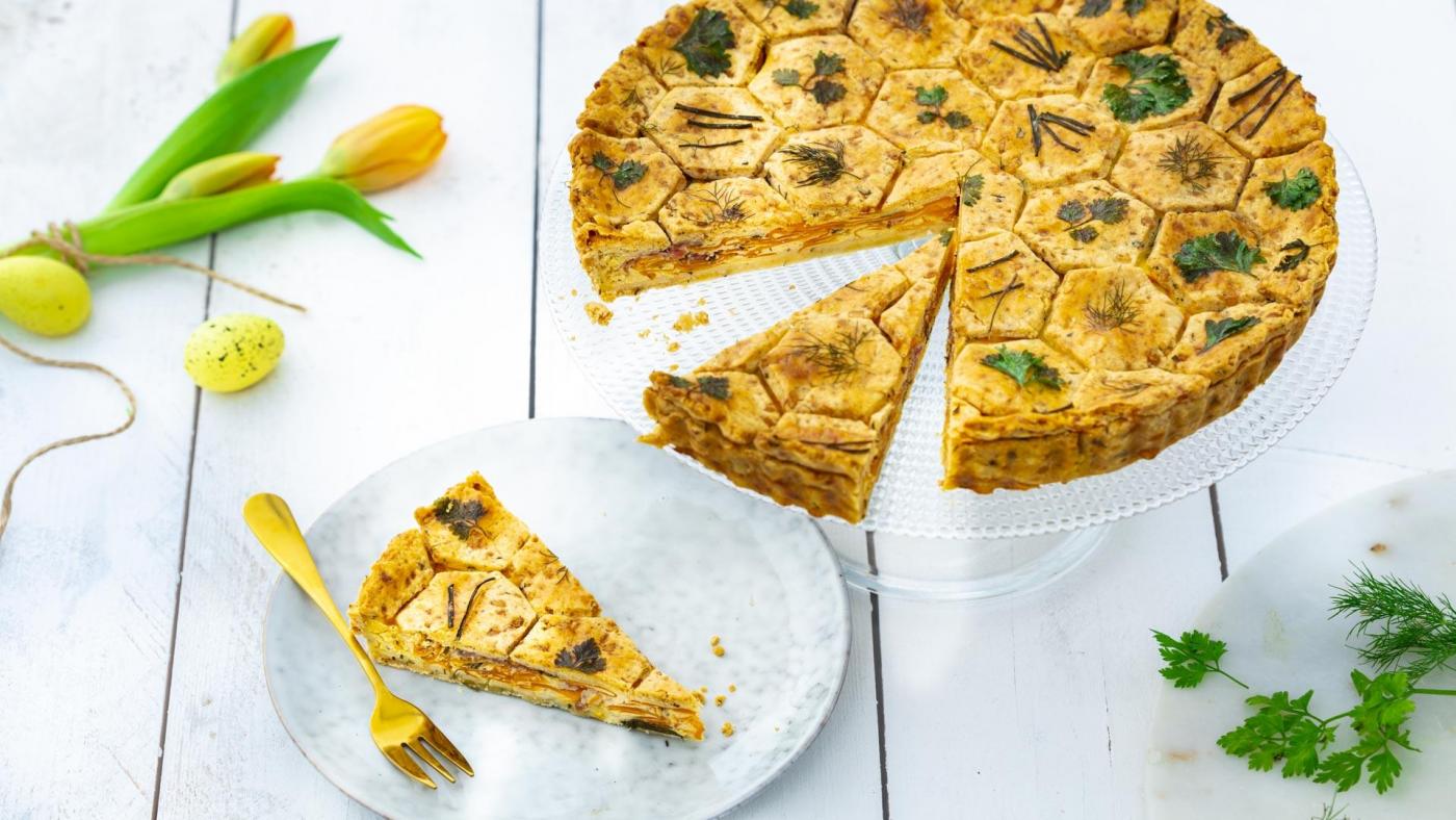 Sárgarépás-zöldfűszeres pite
