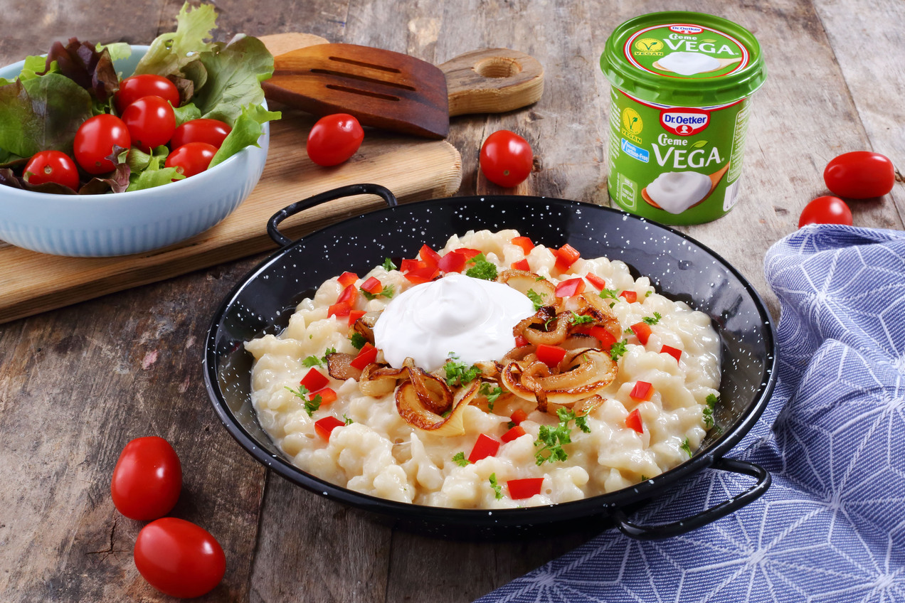 Vegán osztrák sajtos nokedli