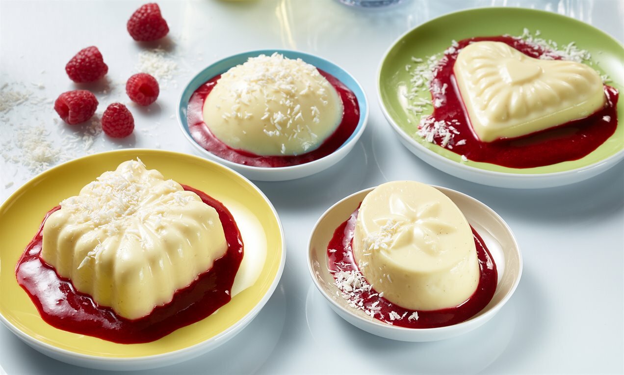 Vaníliás desszert málnatóban