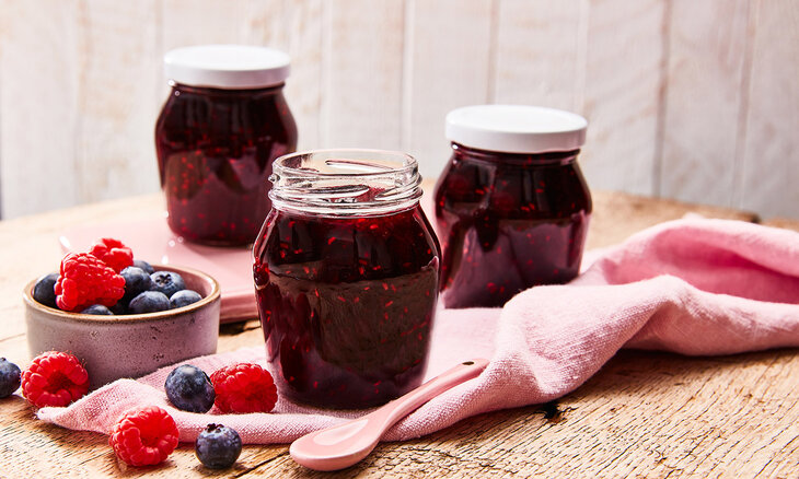 Áfonya-málna dzsem