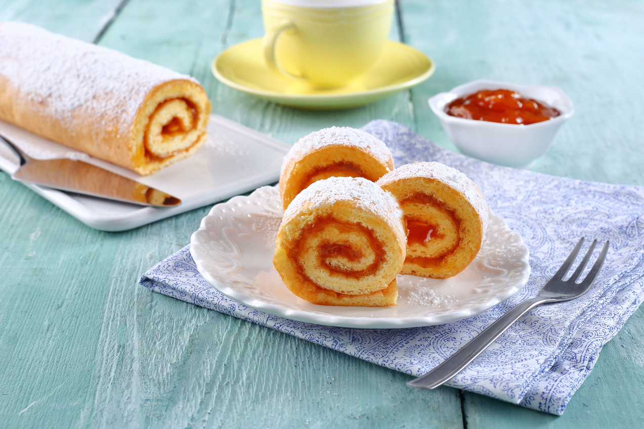 Lekváros piskótatekercs