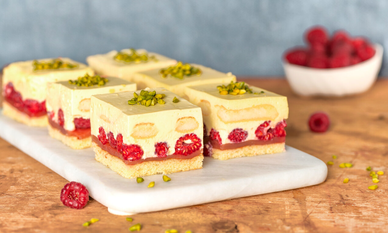 Málnás-vaníliás krémszeletek