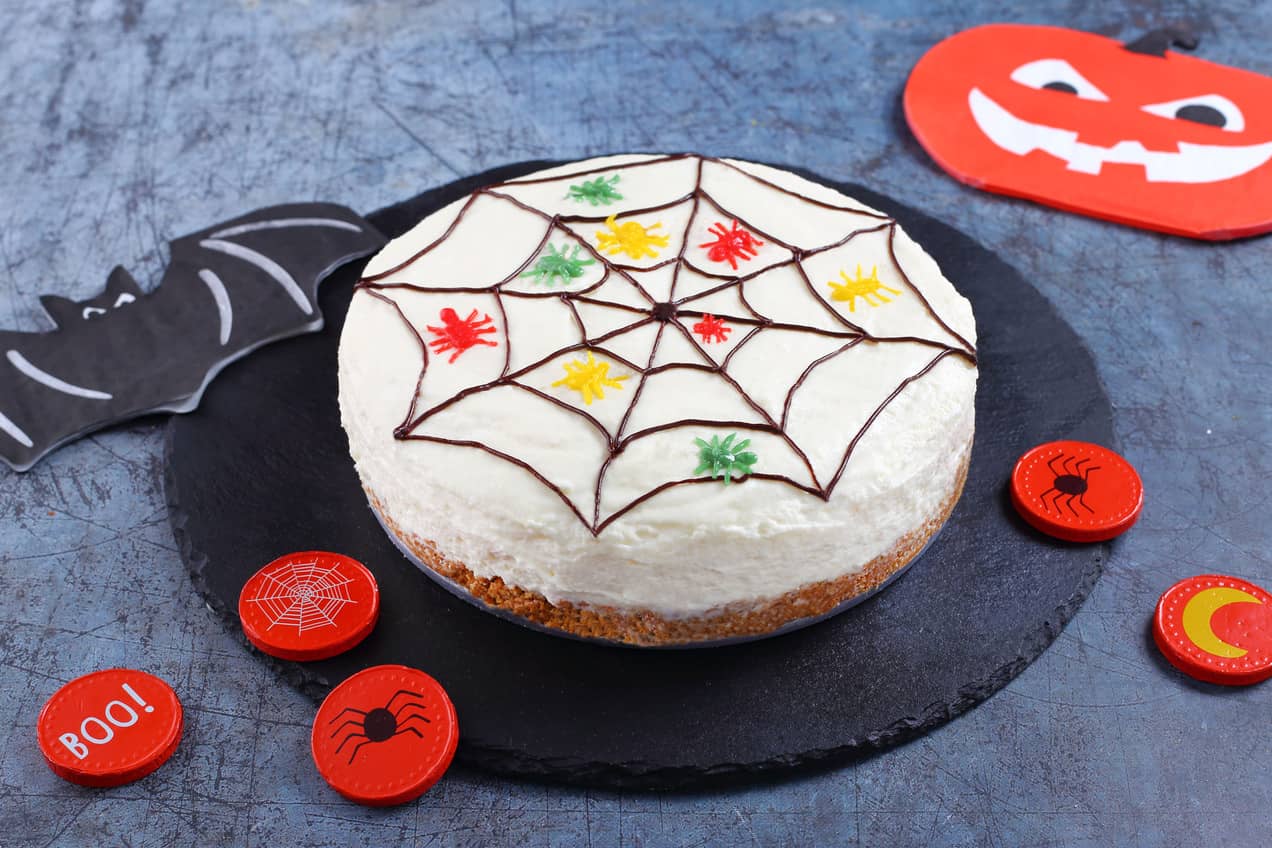 Halloweeni pókos sajttorta