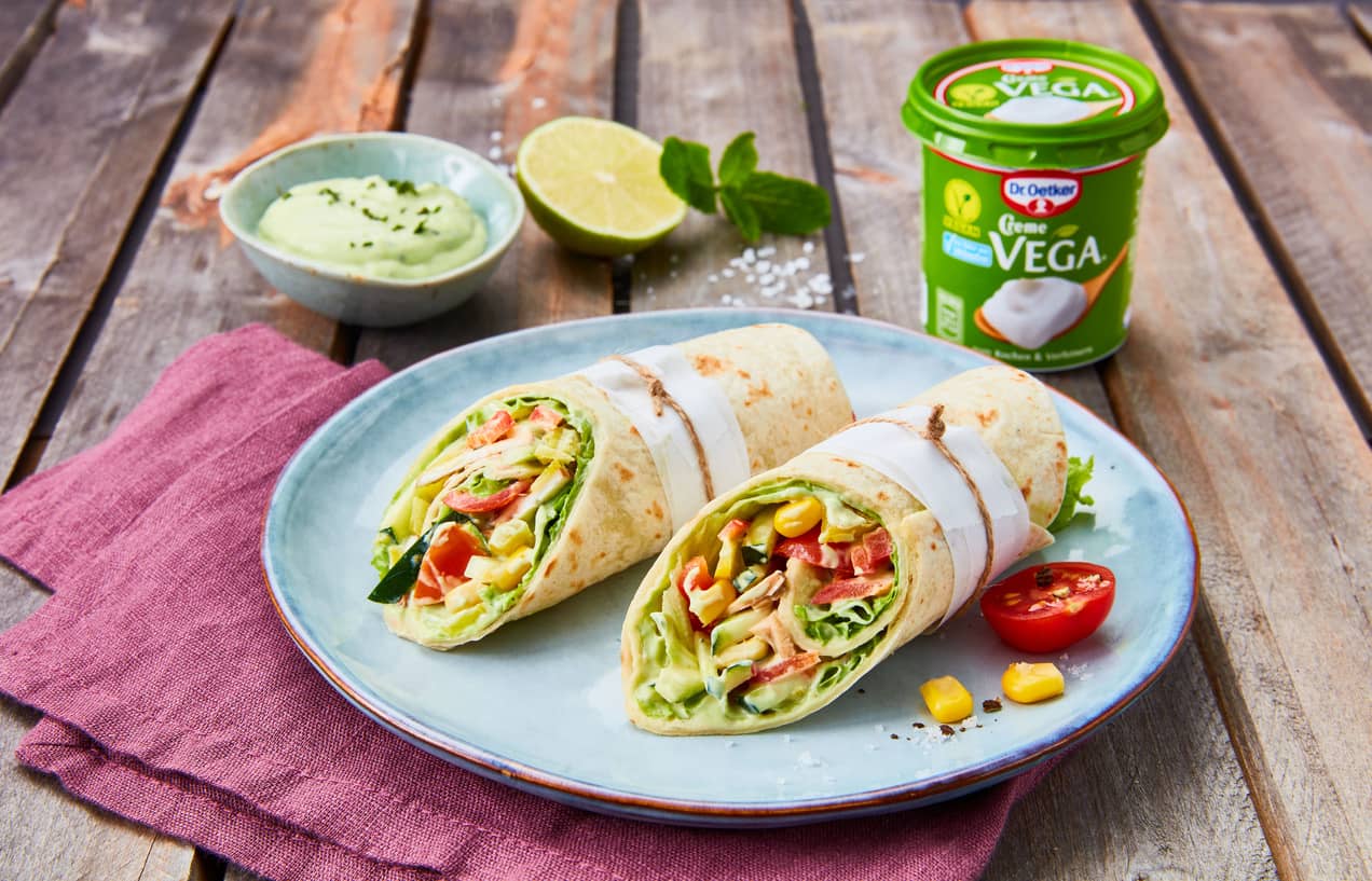 Vegán wrap avokádós mentakrémmel