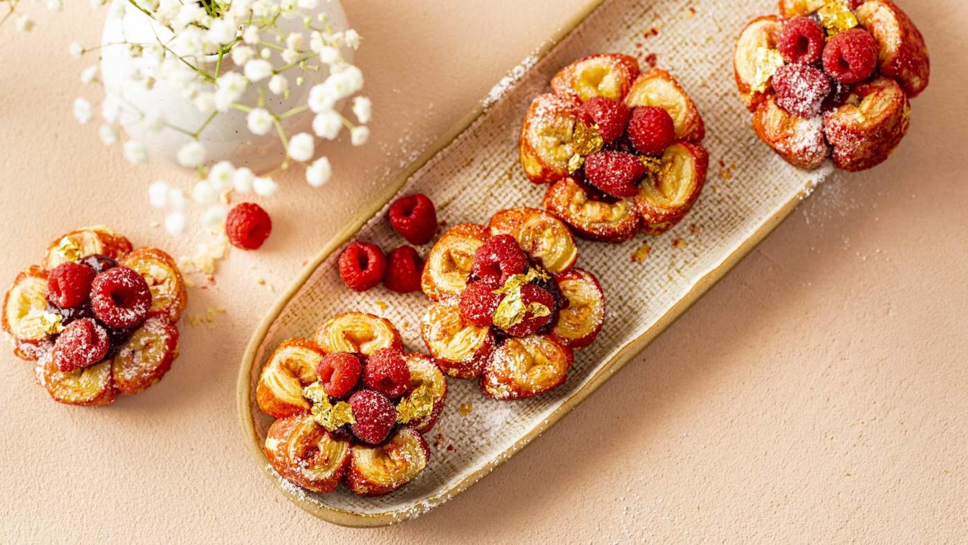 Virágok leveles tésztából