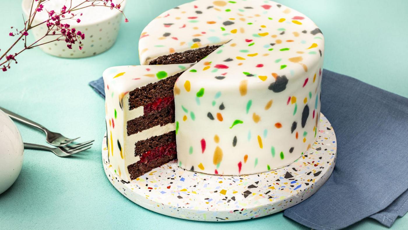 Vegán terrazzo torta