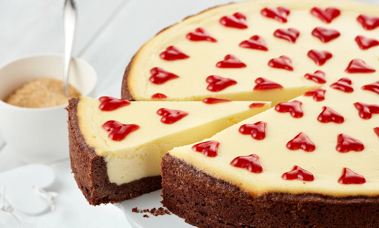 Szívecskés sajttorta