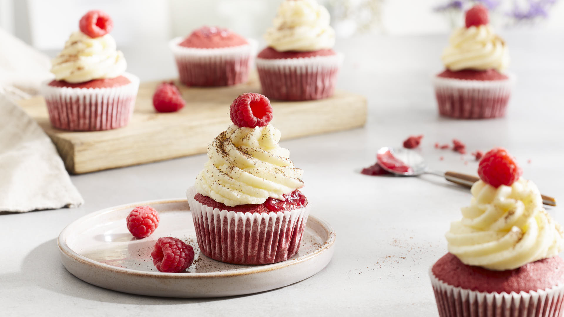 Vörös, bársony muffin