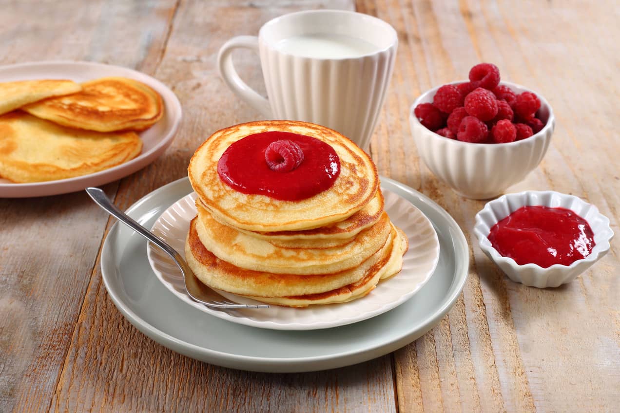 Amerikai palacsinta vaníliás málnaöntettel