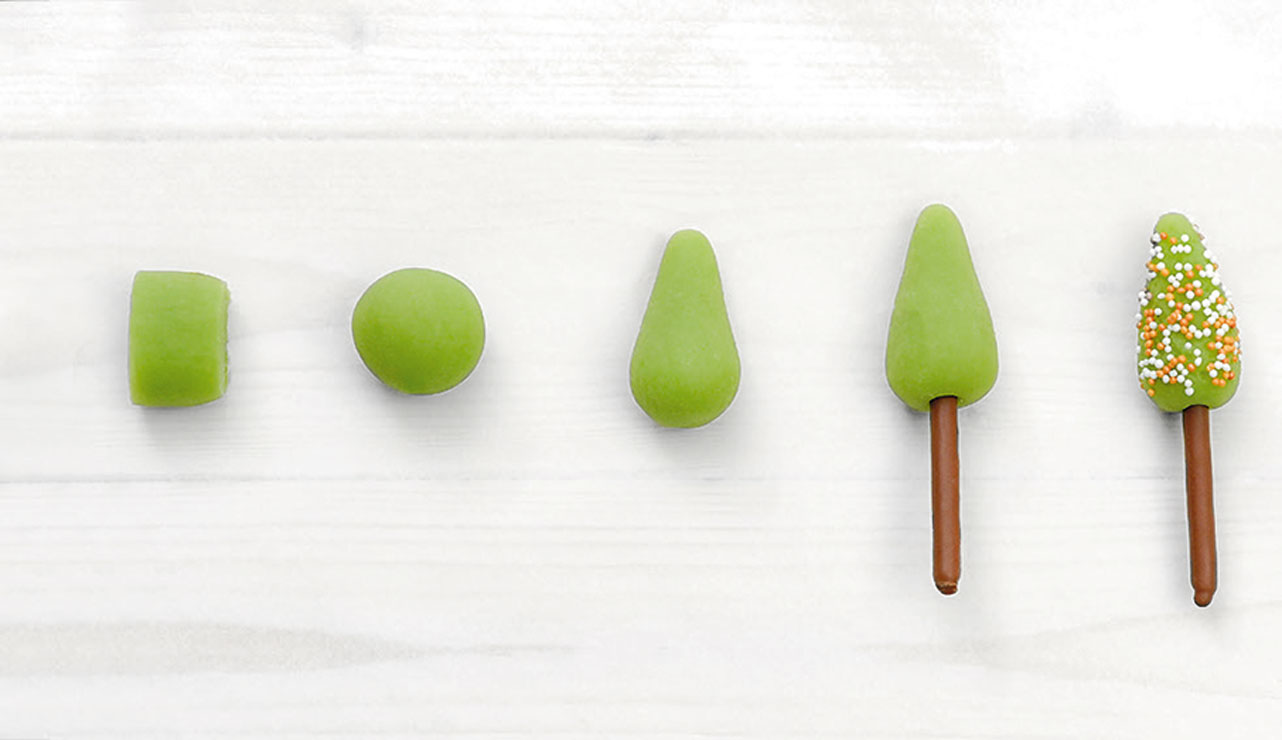 Marcipán karácsonyfák egyszerűen