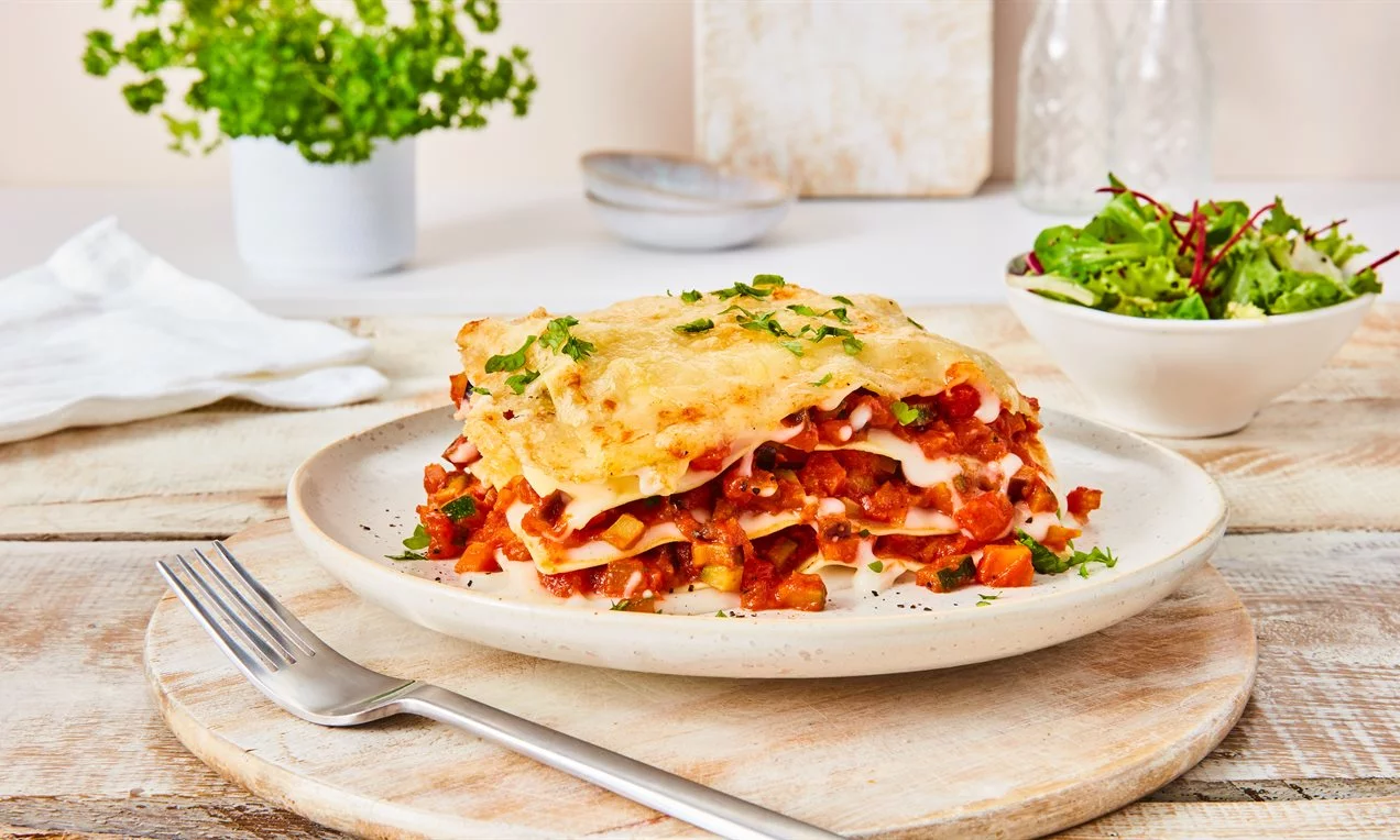 Zöldséges vegán lasagne
