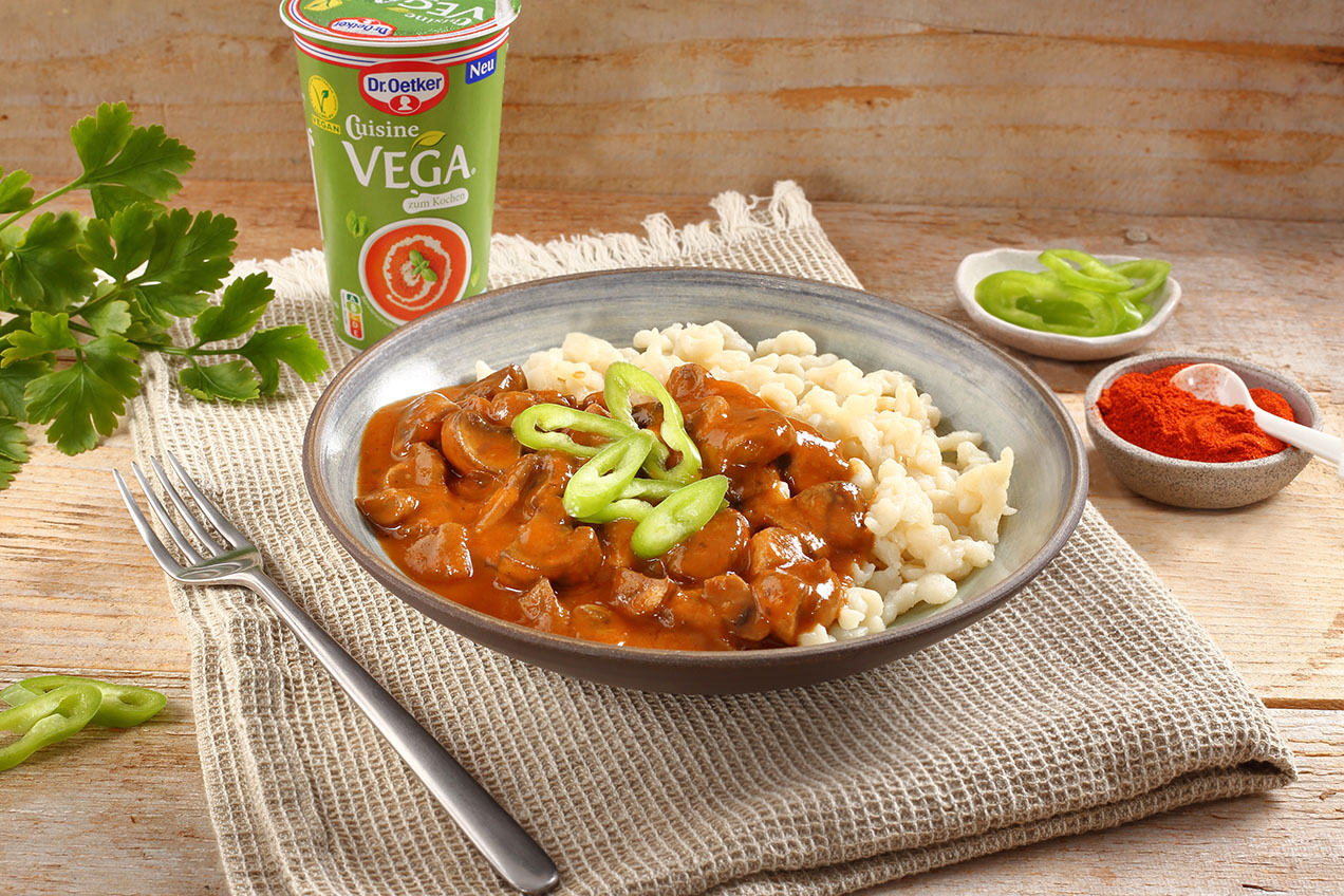 Vegán bakonyi gombapaprikás