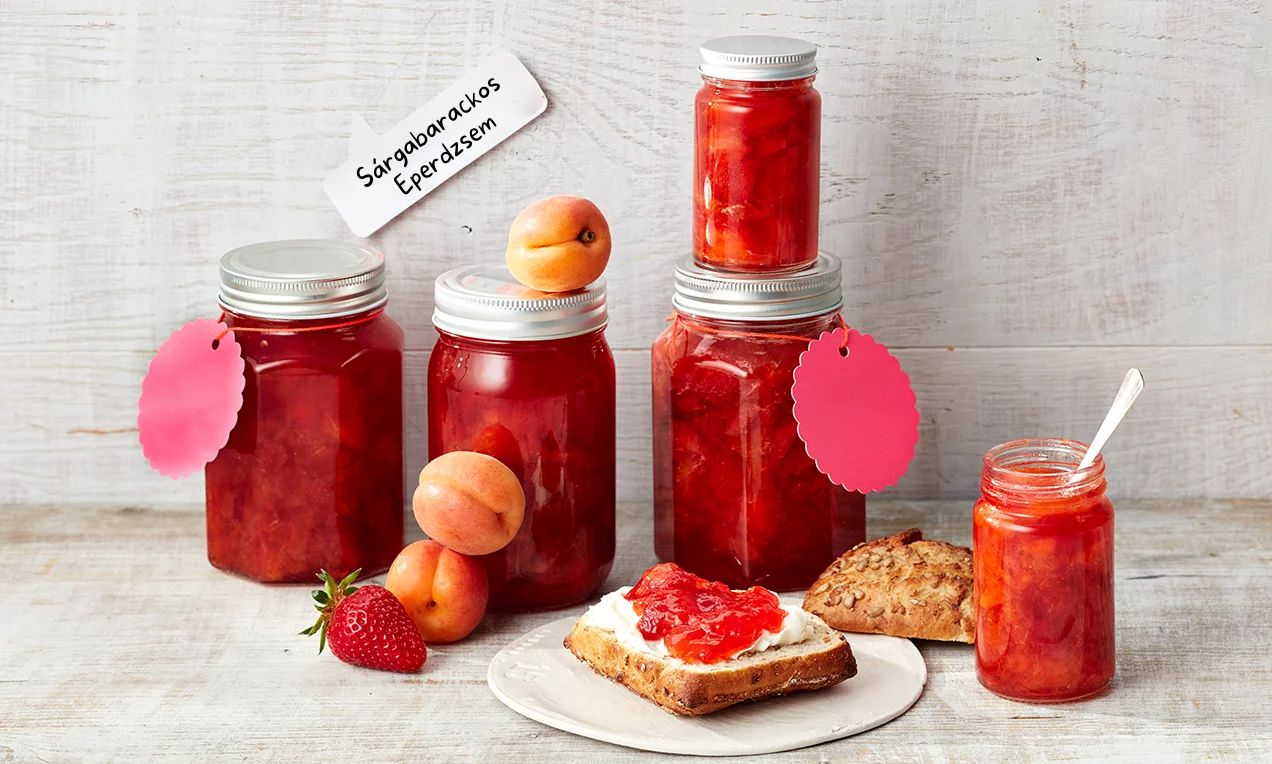 Sárgabarackos eperdzsem