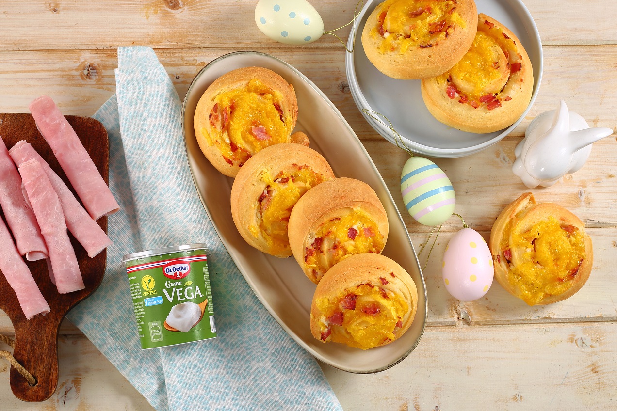 Tejmentes sonkás-sajtos csiga