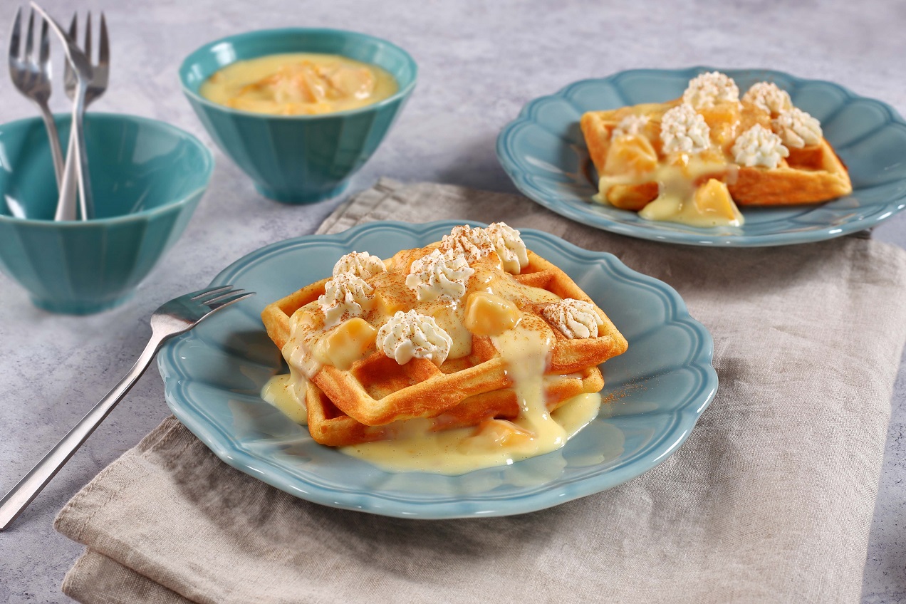 Gofri őszibaracköntettel