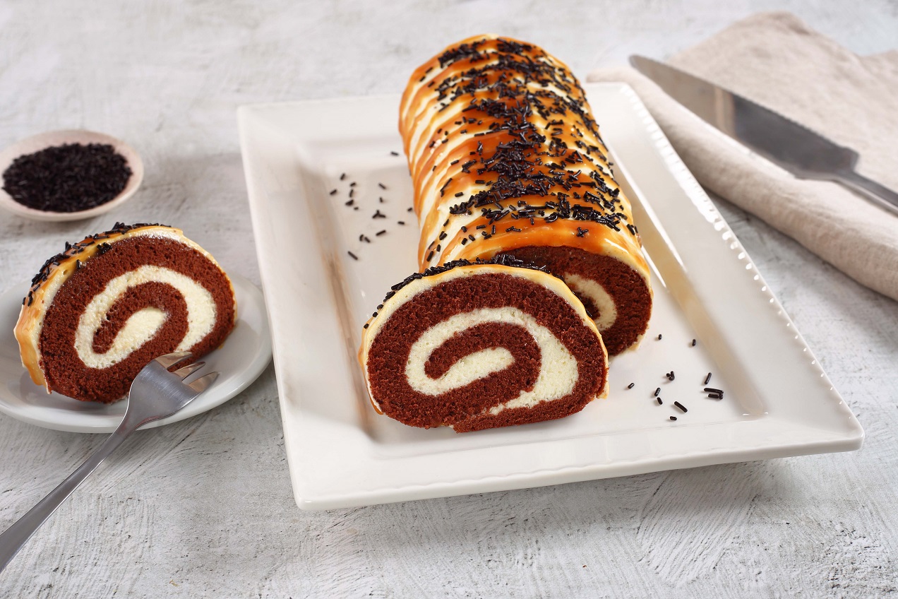 Crème brûlée piskótatekercs