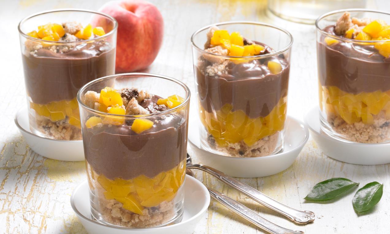 Csokoládés - barackos pohárkrém